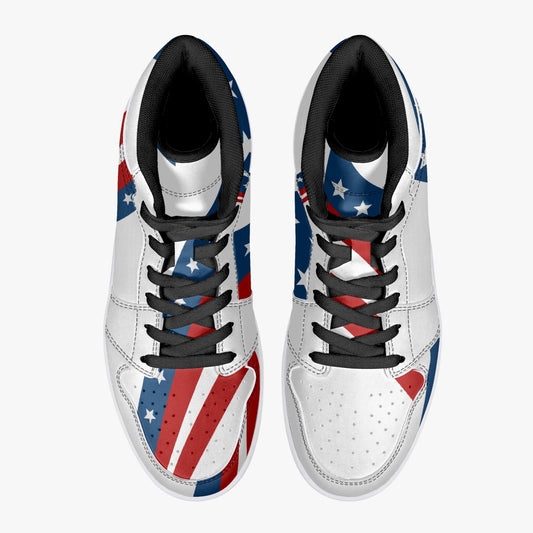 209. High-Top Leather Sneakers - White / Black