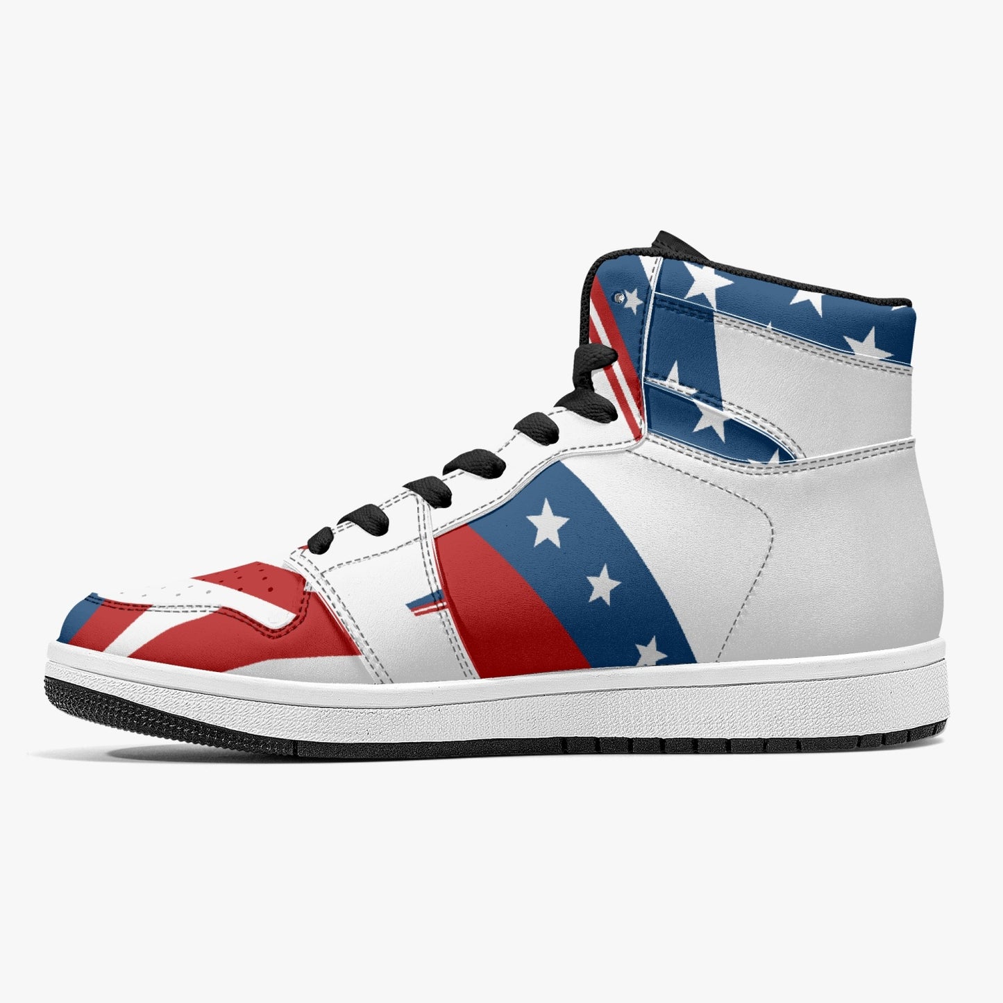 209. High-Top Leather Sneakers - White / Black