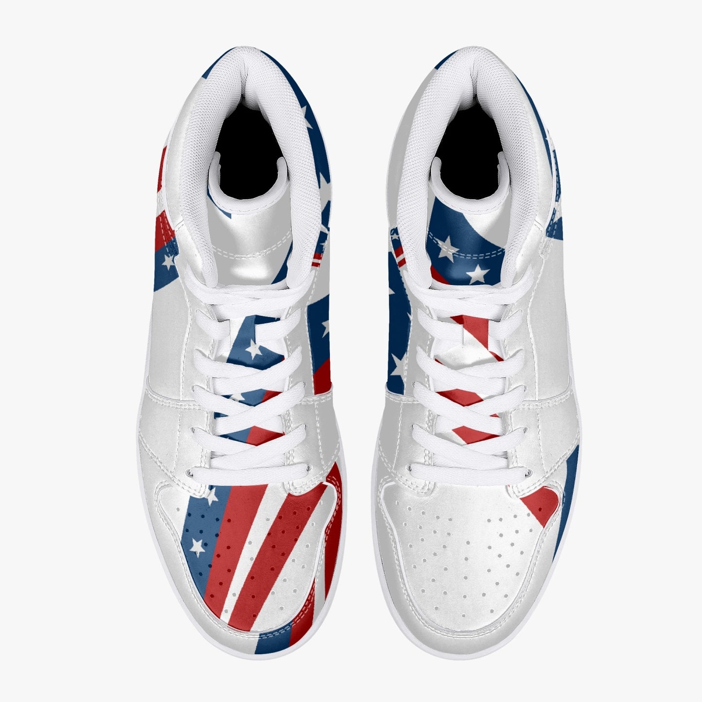 209. High-Top Leather Sneakers - White / Black