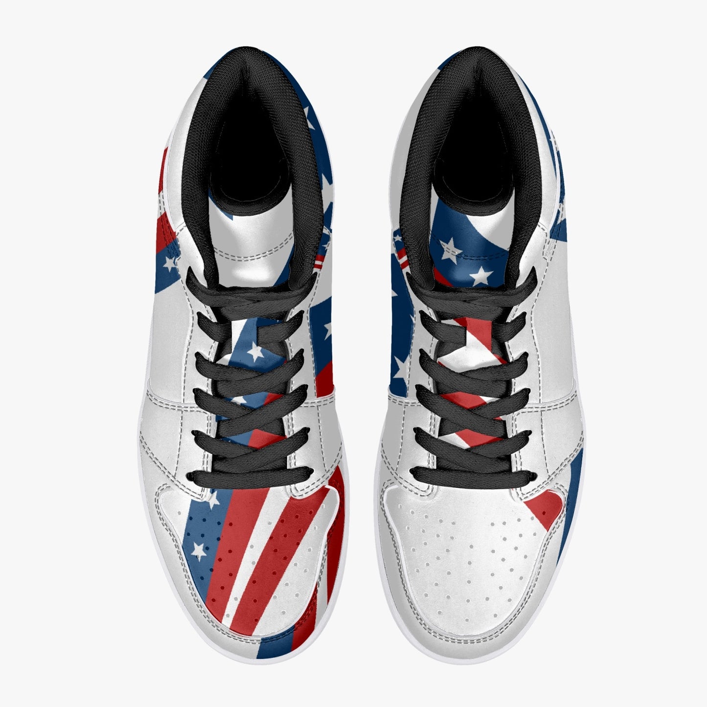 209. High-Top Leather Sneakers - White / Black