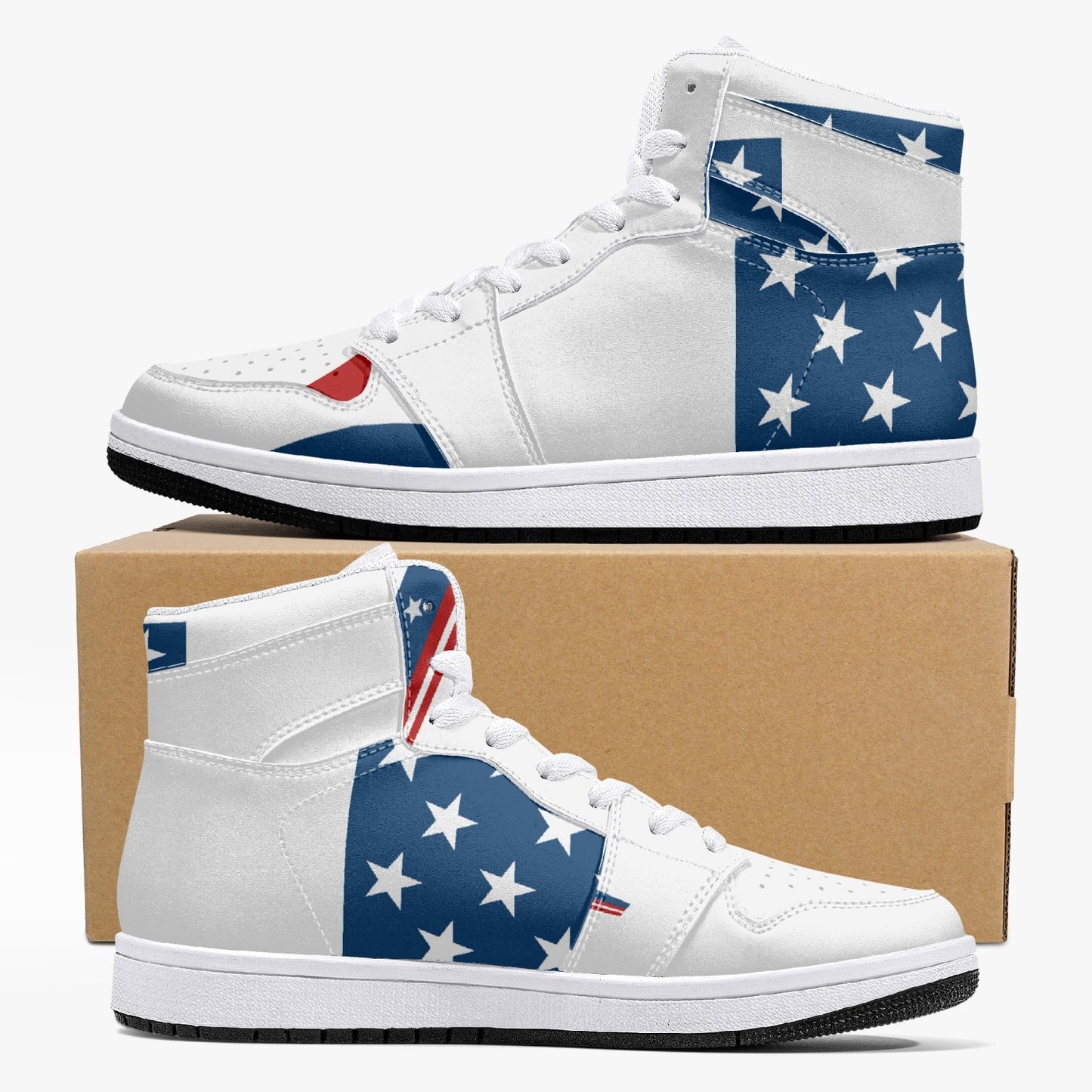 209. High-Top Leather Sneakers - White / Black