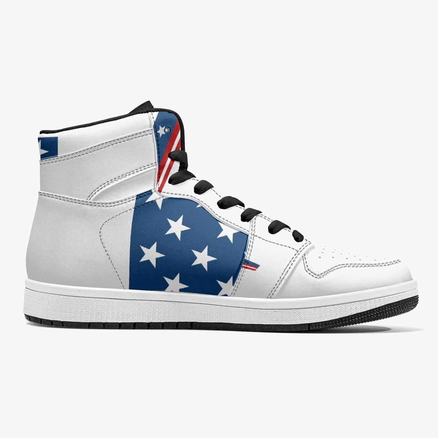 209. High-Top Leather Sneakers - White / Black